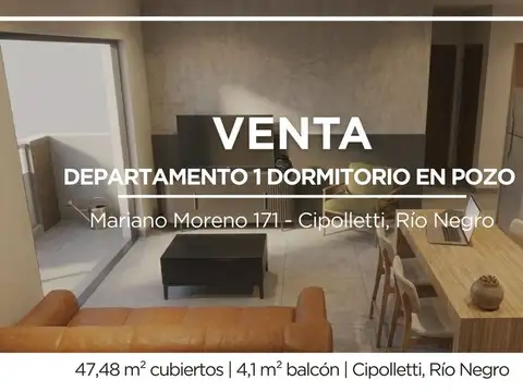 DEPARTAMENTO EN POZO 1 DORMITORIO EN VENTA