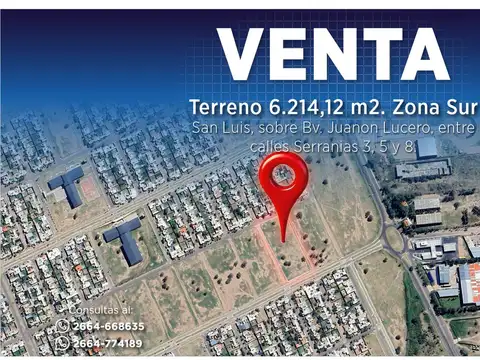 VENTA Terreno 6.214,12 m2. Zona Sur
