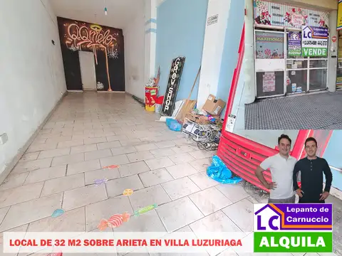 LOCAL EN ALQUILER. SOBRE ARIETA AL 1.900 EN VILLA LUZURIAGA.