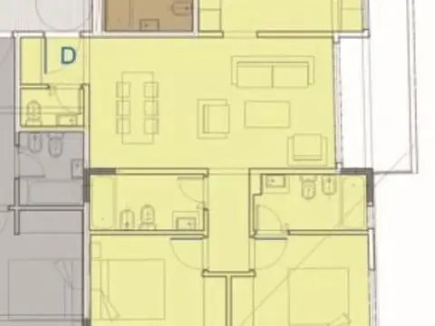 Departamento 3 ambientes con 2 baños