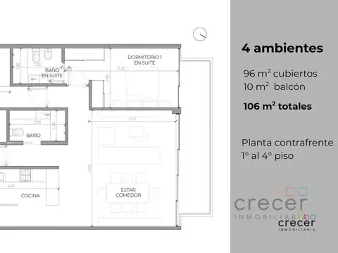Departamento en Venta de 4 ambientes