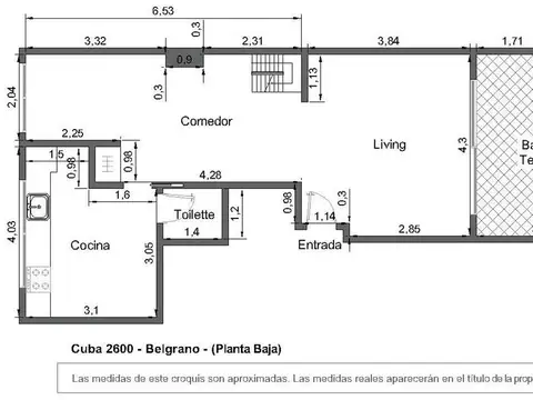 Departamento 4 ambientes con 1 baño