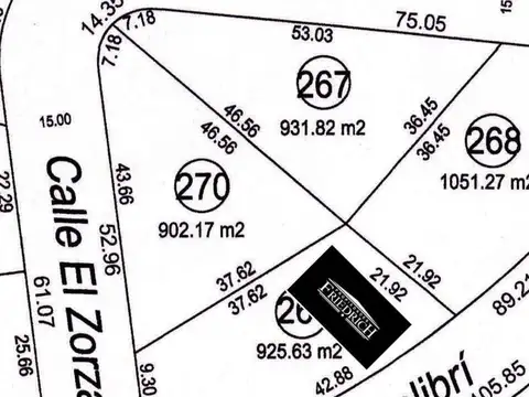 Terreno en Venta de 925,0 m2