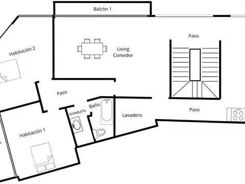 Depto Tipo Casa en Venta 1 año