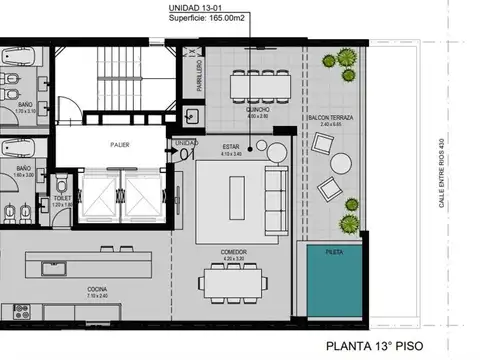 Entre Ríos 430 , Piso 13