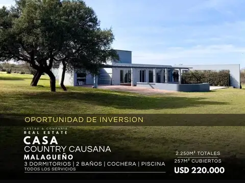 Casa de 3 Dormitorios con Pileta En Venta En Country Causana – Malagueño