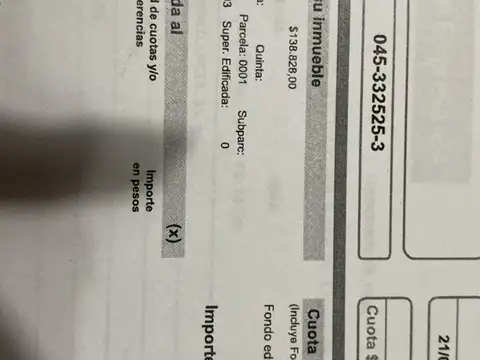 Terreno en Venta 10  mts Frente