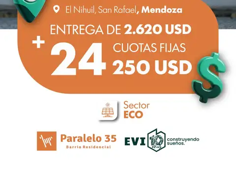 Lote En El Nihuil - Loteo Paralelo 35 - Lotes Desde 437 M2 - Sector Eco