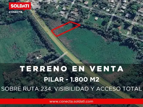 Terreno de 1.800 m2 sobre Ruta 234 en Presidente Derqui - Venta