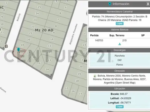 Terreno en Venta de 215,0 m2