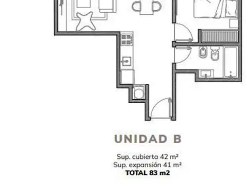 Departamento en Venta de 2 ambientes