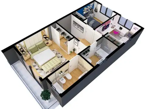 Casa 4 ambientes con 2 baños