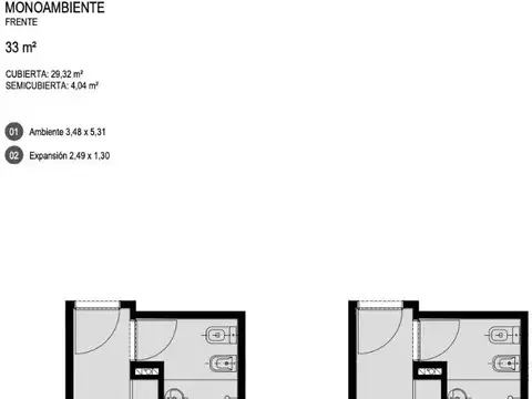 MONO ambiente  Entrega  4/2026 Nuñez   balcon al frente