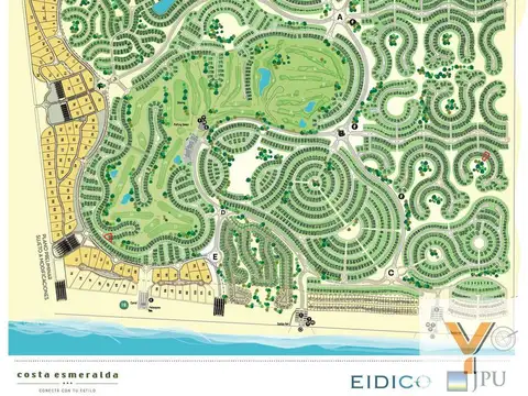 Terreno venta 20x50 mts - 1056 mts2 totales - Barrio Costa Esmeralda - Golf I