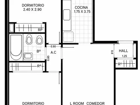Departamento en Venta 3 ambientes con Balcon en Constitución Piso alto