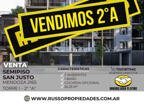 Venta Semipiso 2 Ambientes San Justo