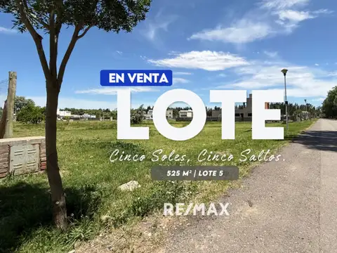 VENTA LOTE CINCO SOLES, CINCO SALTOS