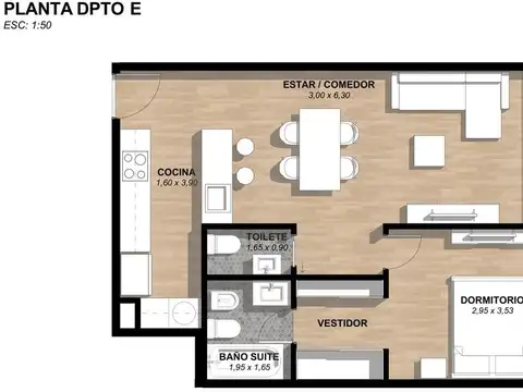 Departamento en Venta de 2 ambientes