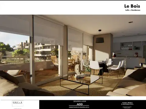 Departamento 2 ambientes con 2 baños