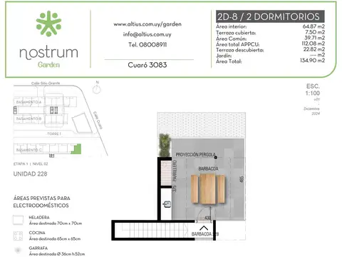 VENTA 2 DORMITORIOS NOSTRUM GARDEN PRADO AZOTEA EX