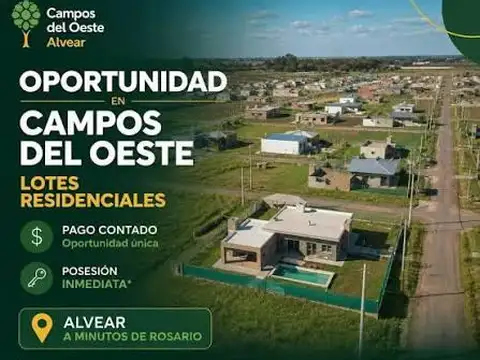 Lote En Venta Escriturado - Frente Sur - Campos Del Oeste Alvear | Acepta Vehículo