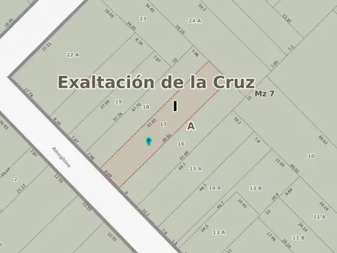 Terreno en Venta 47  mts Fondo
