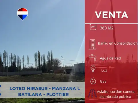 LOTE RESIDENCIAL DE 360MTS PLOTTIER