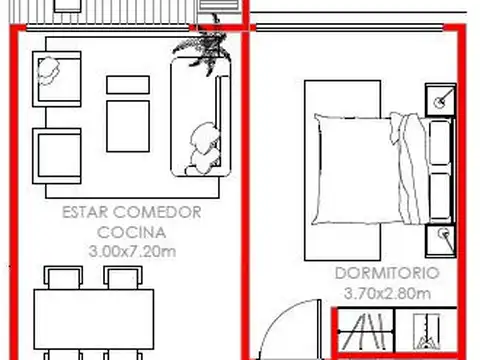 Departamento en Venta de 2 ambientes