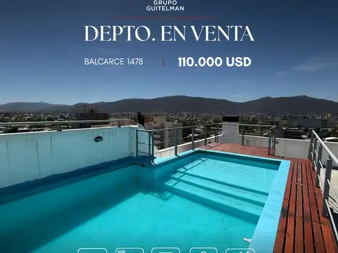 Departamento 2 dorm. en venta c/ cochera en el centro de salta capital