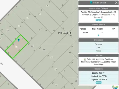 Lote 200m2 en venta, en Villa Marítima Zabala, Necochea