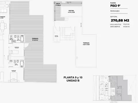 Departamento 3 ambientes con 2 baños