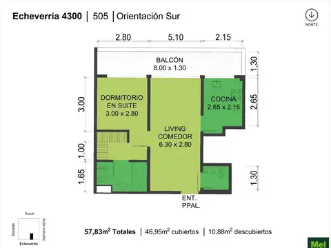 Echeverria 4300, Piso 5