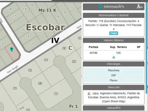 Venta terreno en machwitz  barrio las glorias