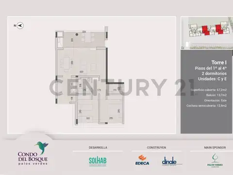 Departamento en Venta con 1 cocheras