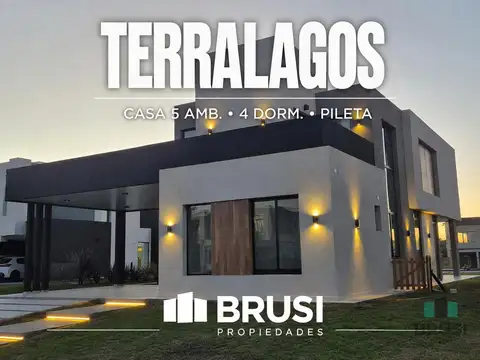 CASA EN VENTA EN 2 PLANTAS| 4 DORMITORIOS | 5 AMBIENTES | PILETA | TERRALAGOS | CANNING