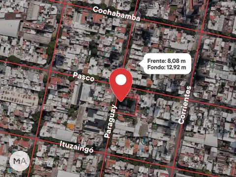 Terreno en Venta 12  mts Fondo