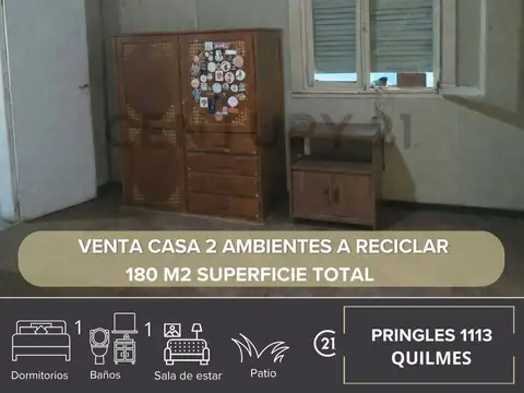 VENTA CASA 2 AMBIENTES A RECICLAR QUILMES