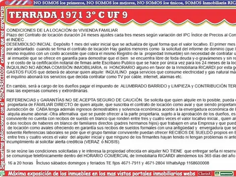 Terrada 1900, Piso 3°