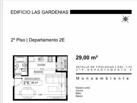 Departamento en Venta con 1 cochera