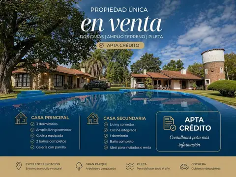 Venta casa 4 ambientes con pileta + 2 ambientes La Reja