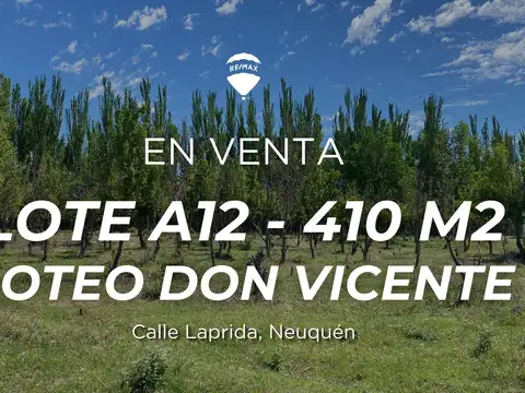 Lote A12 En Venta Loteo Don Vicente En Neuquén