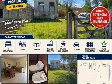 VENDO CASA DOS PISOS EN CAYASTA A 20 METROS DE RUTA 1 ,CALLE 11 ABRIL
