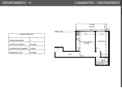Venta Departamento en pozo 2 ambientes Villa Urquiza