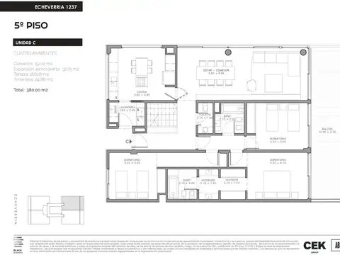Penthouse de 4 ambientes con terraza privada en venta en Belgrano