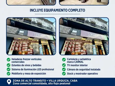 VENTA FONDO DE COMERCIO VILLA URQUIZA