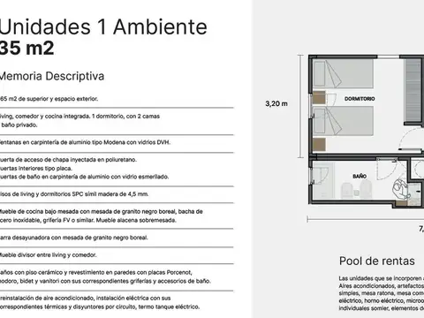 Departamento en Venta de 2 ambientes