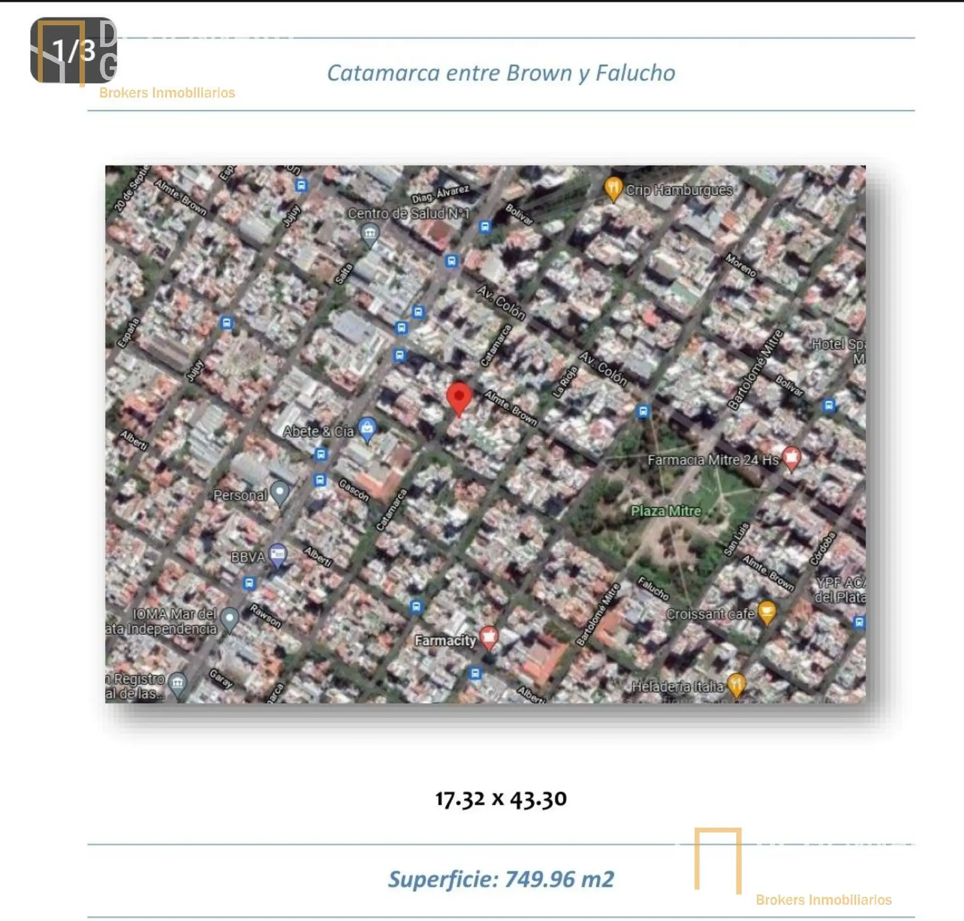 Terreno en plaza mitre de 737m² en venta