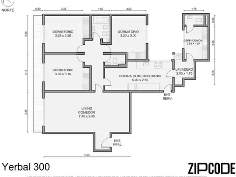 Departamento en Venta de 3 dormitorios