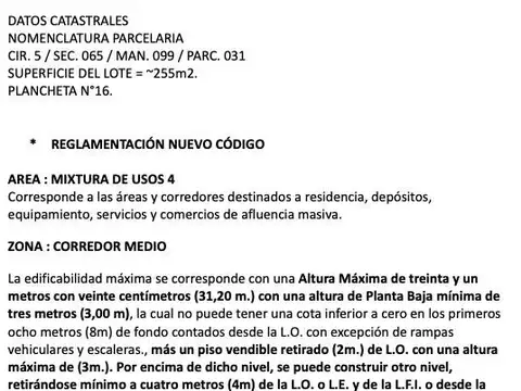 Terreno en  VENTA EN EL CENTRO DE FLORES