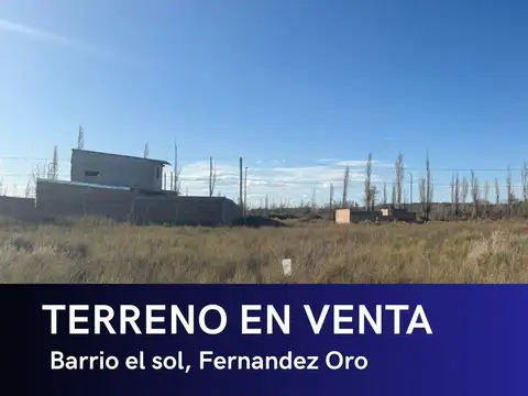 VENTA TERRENO B° EL SOL | FERNANDEZ ORO